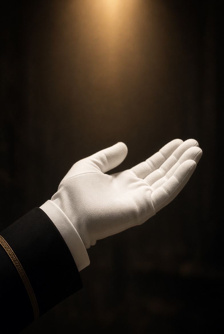 Presented in the palm